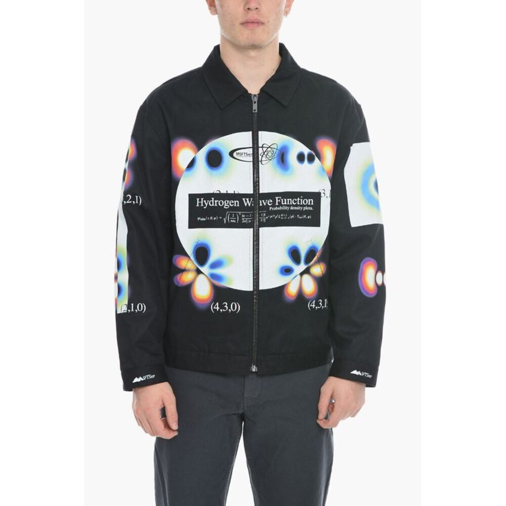 Cotton Twill Jacket HYDROGEN WAVE with Faded Print